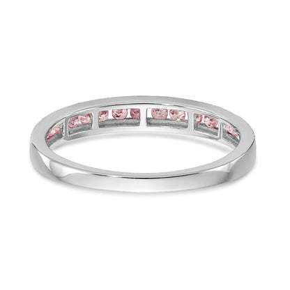 10K White Gold 10K Pink Sapphire Band