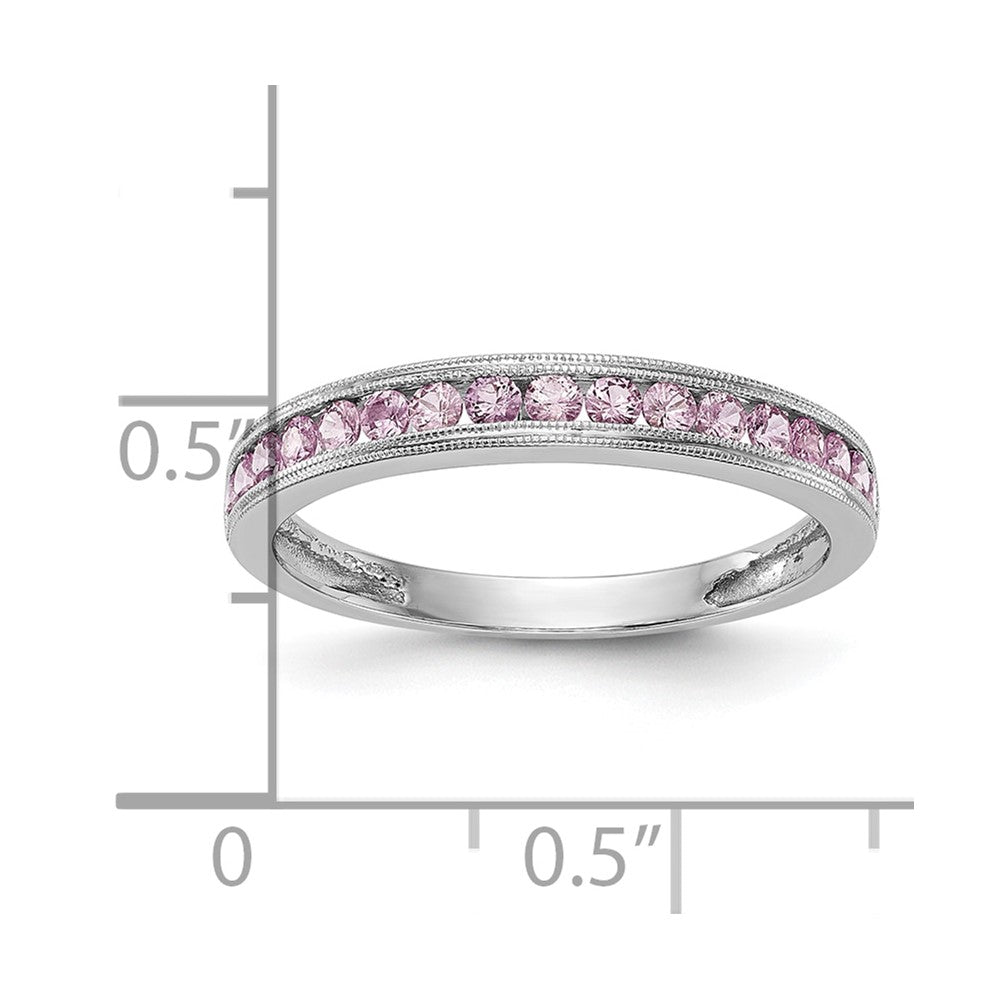 10K White Gold 10K Pink Sapphire Band