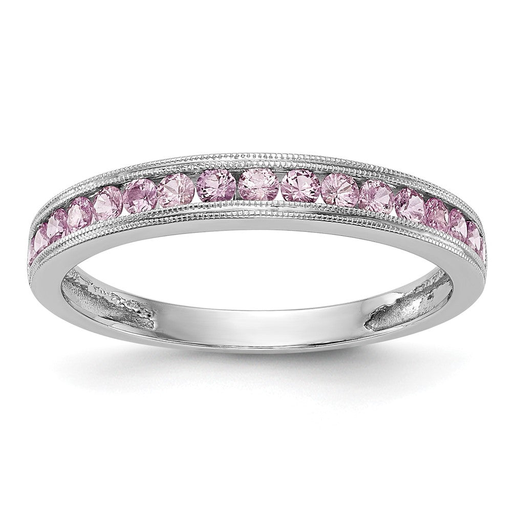 10K White Gold 10K Pink Sapphire Band