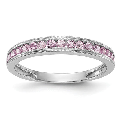10K White Gold 10K Pink Sapphire Band