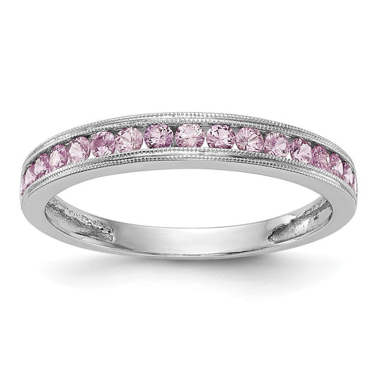 10K White Gold 10K Pink Sapphire Band