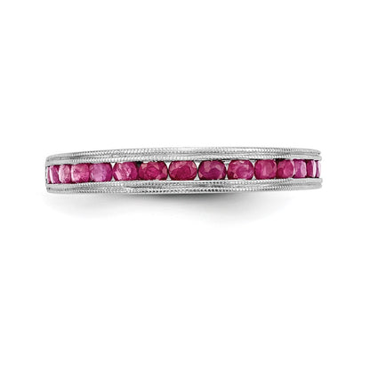 10K White Gold Ruby Band