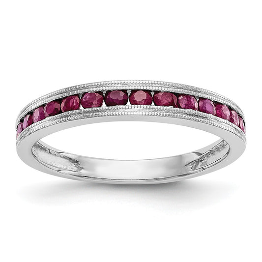 10K White Gold Ruby Band