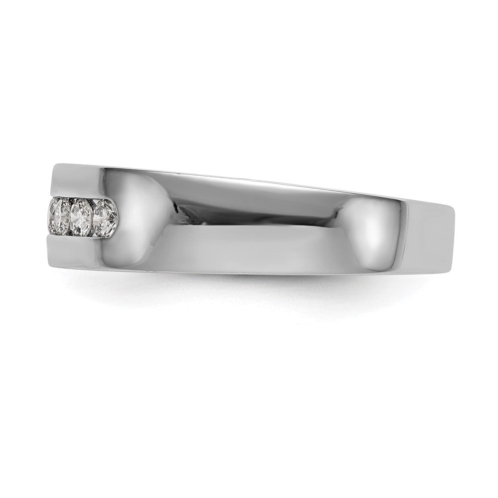 14K White Gold 5 Stone 1/4 Carat Diamond Complete Men'S Channel Band