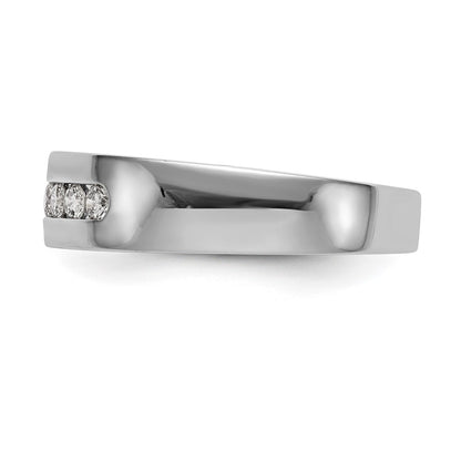 14K White Gold 5 Stone 1/4 Carat Diamond Complete Men'S Channel Band