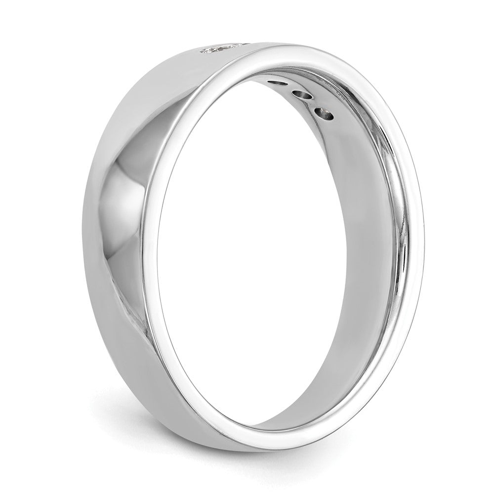 14K White Gold 5 Stone 1/4 Carat Diamond Complete Men'S Channel Band