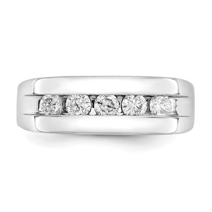 10k White Gold 3/4 Ct. Lab Grown Diamond VS/SI+ G+ Men's Band Ring