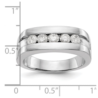 10k White Gold 3/4 Ct. Lab Grown Diamond VS/SI+ G+ Men's Band Ring