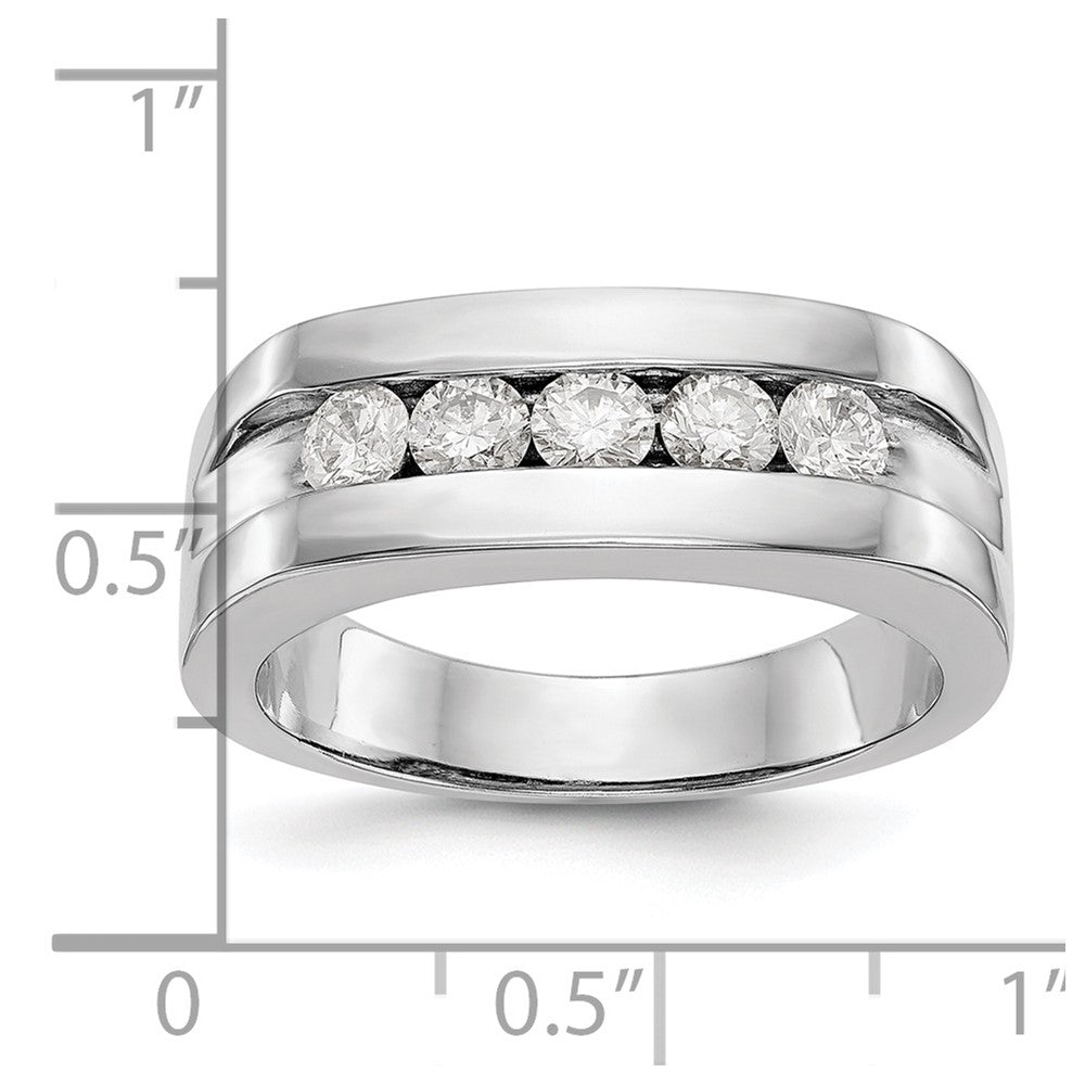 14k White Gold 3/4 Ct. Lab Grown Diamond VS/SI+ G+ Men's Band Ring