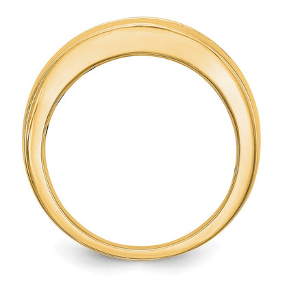 0.50ct. CZ Solid Real 14K Yellow Gold 5-Stone Men's Channel Wedding Band Ring