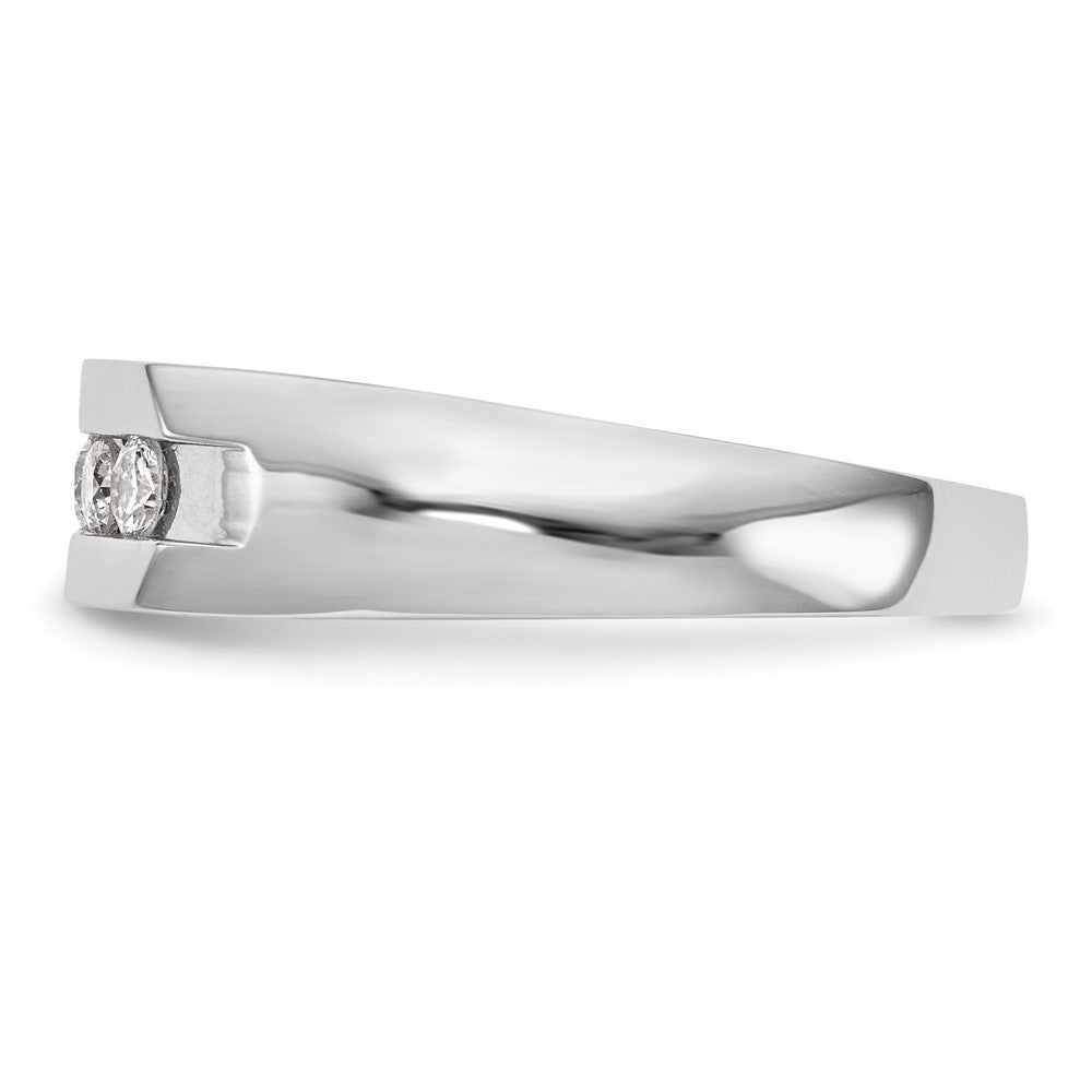 14K White Gold True Origin Men'S 1/3 Carat Lab Grown Diamond Vs Def Five Stone Channel Band