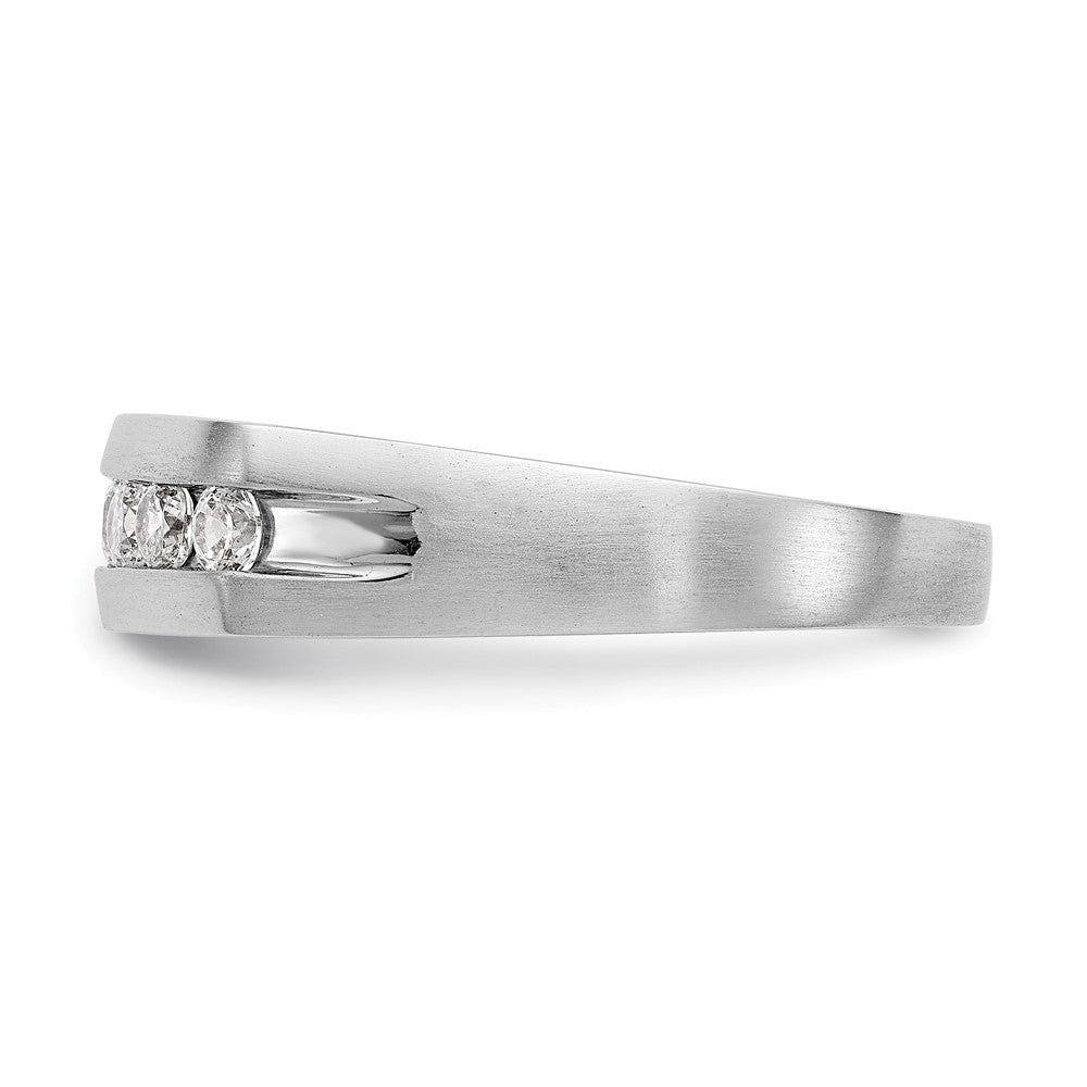 14K White Gold 7 Stone 1/2 Carat Diamond Complete Men'S Channel Band