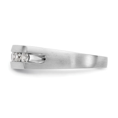 14K White Gold 7 Stone 1/2 Carat Diamond Complete Men'S Channel Band