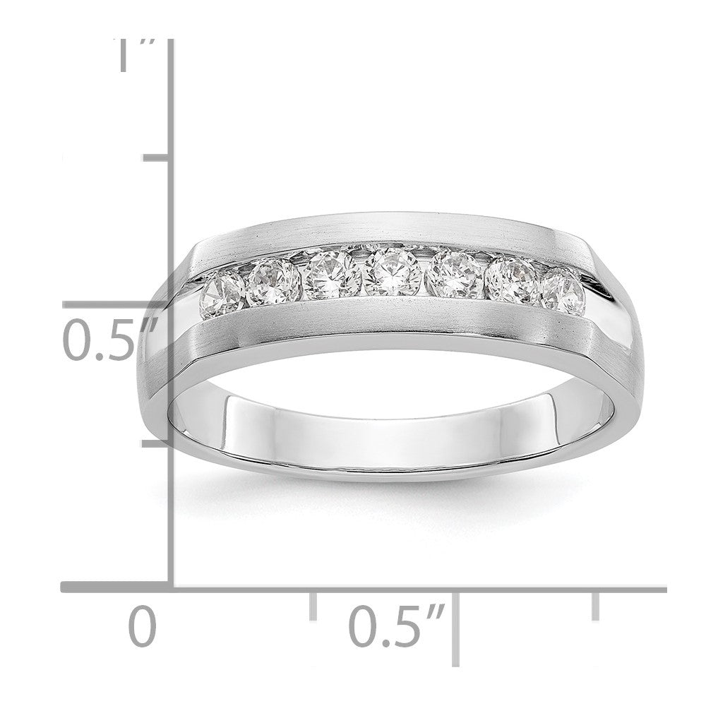 14K White Gold Lab Grown Diamond VS/SI+ G+ Men's Band Ring