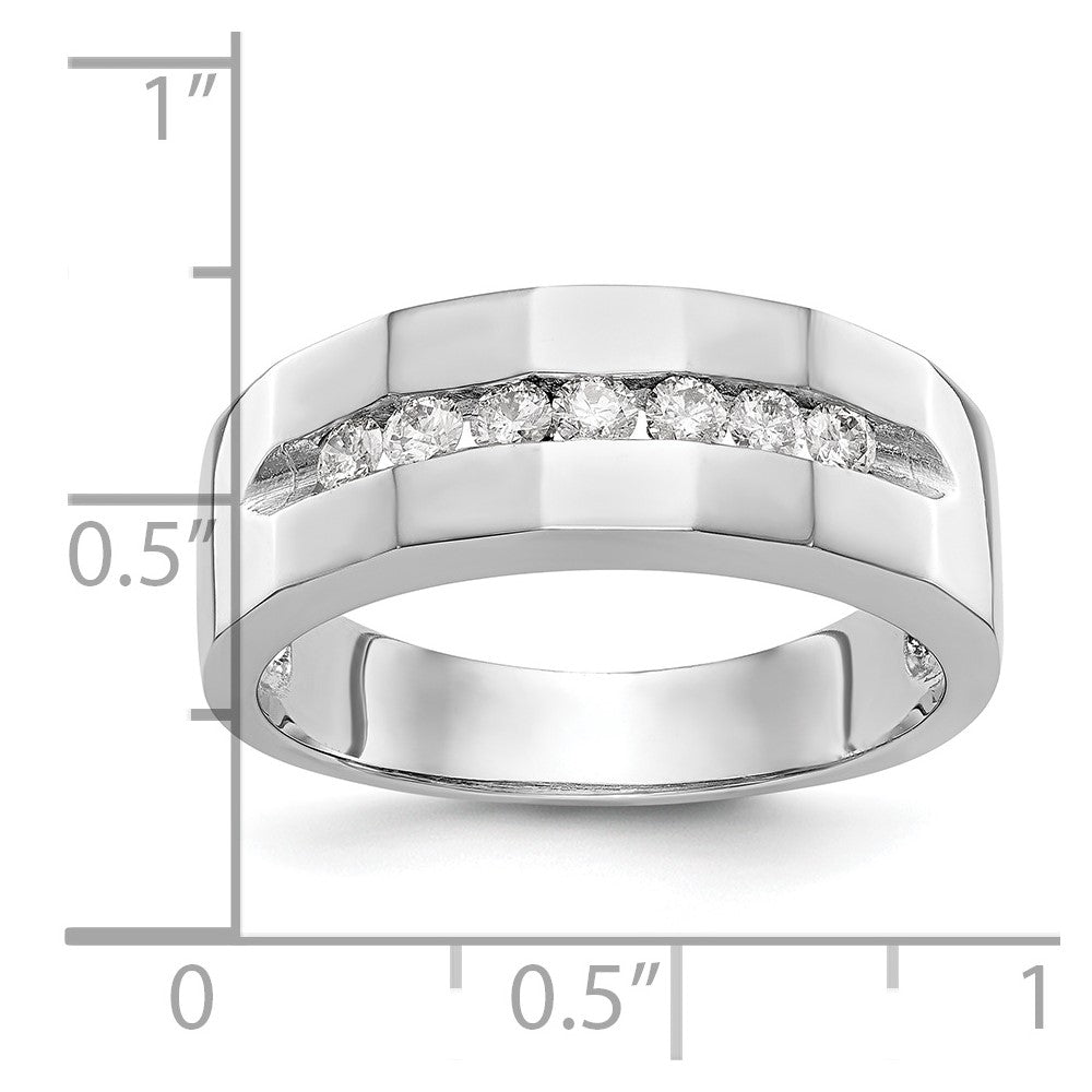 14k White Gold 1/3 Ct. Lab Grown Diamond VS/SI+ G+ Men's Band Ring