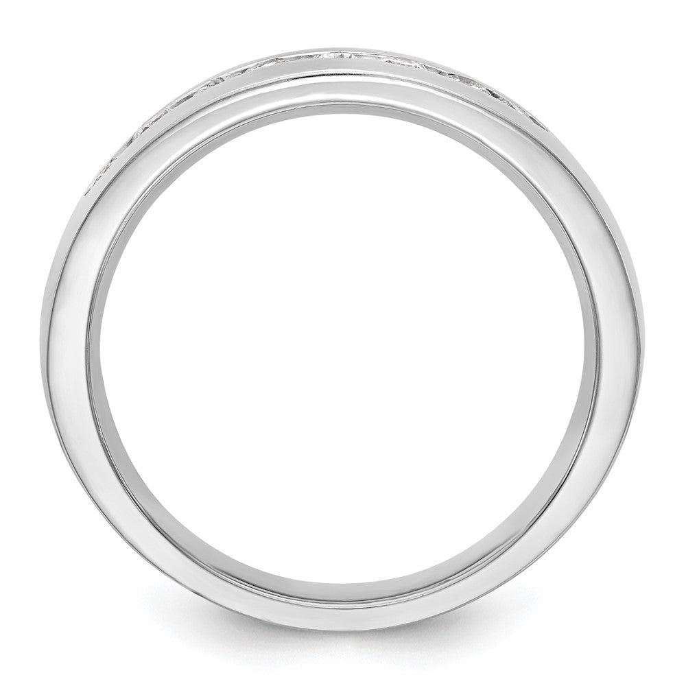 14K White Gold 8 Stone 1/2 Carat Diamond Complete Men'S Channel Band