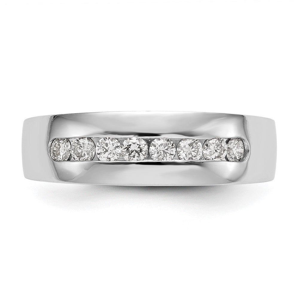 14K White Gold 8 Stone 1/2 Carat Diamond Complete Men'S Channel Band