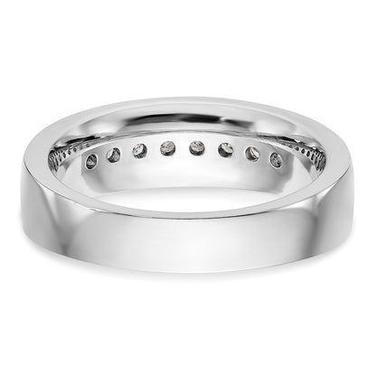 14K White Gold Real Diamond Men's Band
