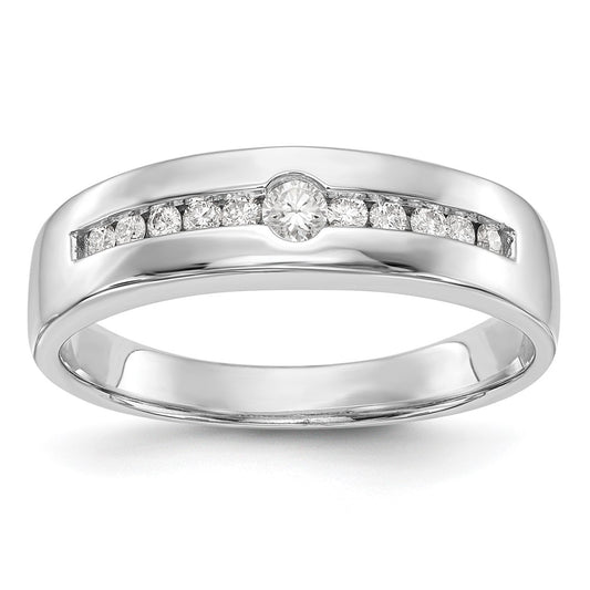 14K White Gold 1/4 Carat Diamond Complete Men'S Channel Band
