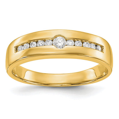 14k Yellow Gold Lab Grown Diamond VS/SI+ G+ Men's Band Ring