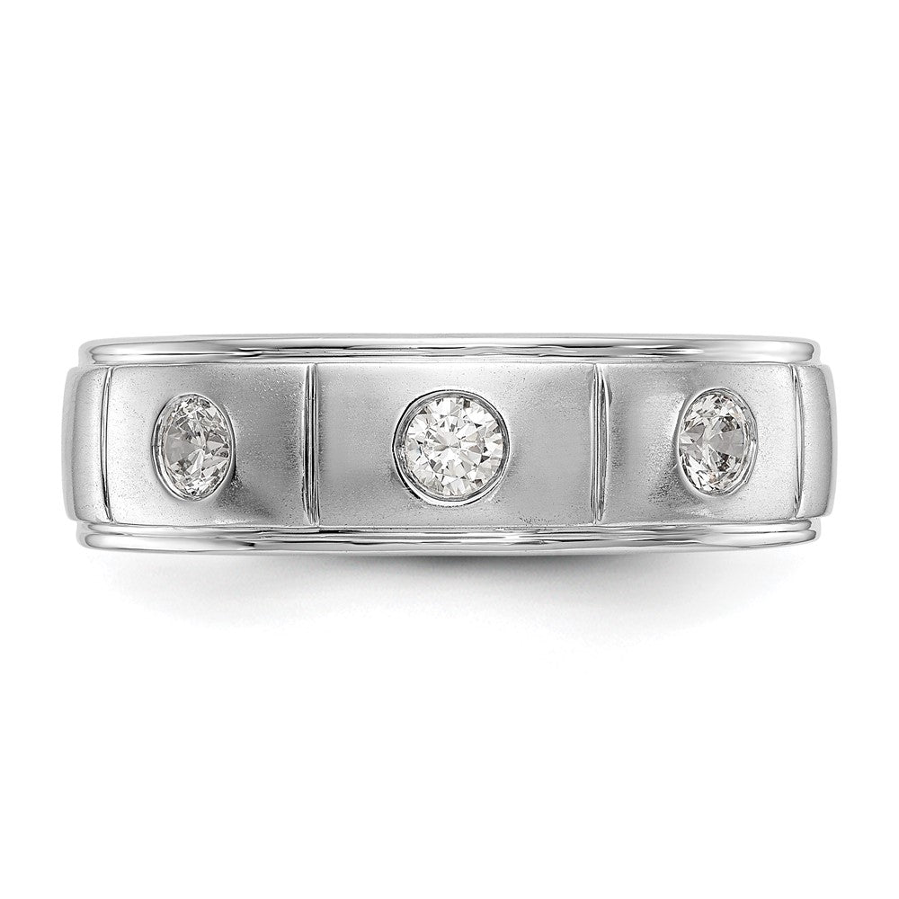 14K White Gold True Origin Men'S 1/3 Carat Lab Grown Diamond Vs/Si D E F Band