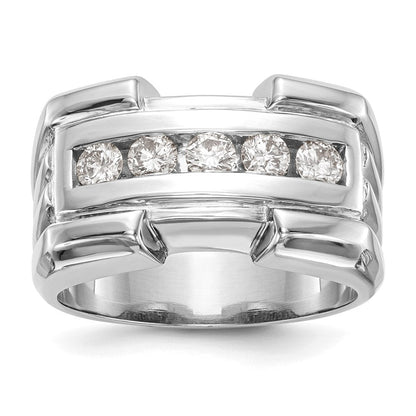 0.64ct. CZ Solid Real 14k White Gold Men's Wedding Band Ring