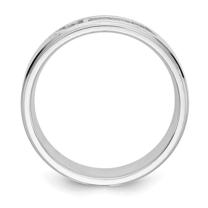 14K White Gold True Origin Men'S 1/2 Carat Lab Grown Diamond Vs/Si D E F 5 Stone Step Edge Size 9 Channel Band