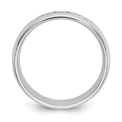 14K White Gold True Origin Men'S 1/2 Carat Lab Grown Diamond Vs D E F Polished Five Stone Miligrain Size 10.5 Band