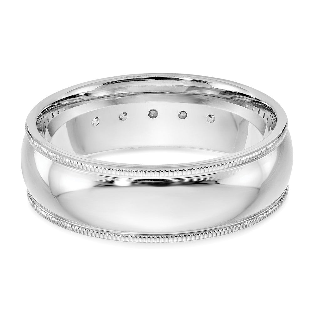 14K White Gold True Origin Men'S 1/2 Carat Lab Grown Diamond Vs D E F Polished Five Stone Miligrain Size 10.5 Band