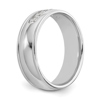 14K White Gold True Origin Men'S 1/2 Carat Lab Grown Diamond Vs D E F Polished Five Stone Miligrain Size 10.5 Band