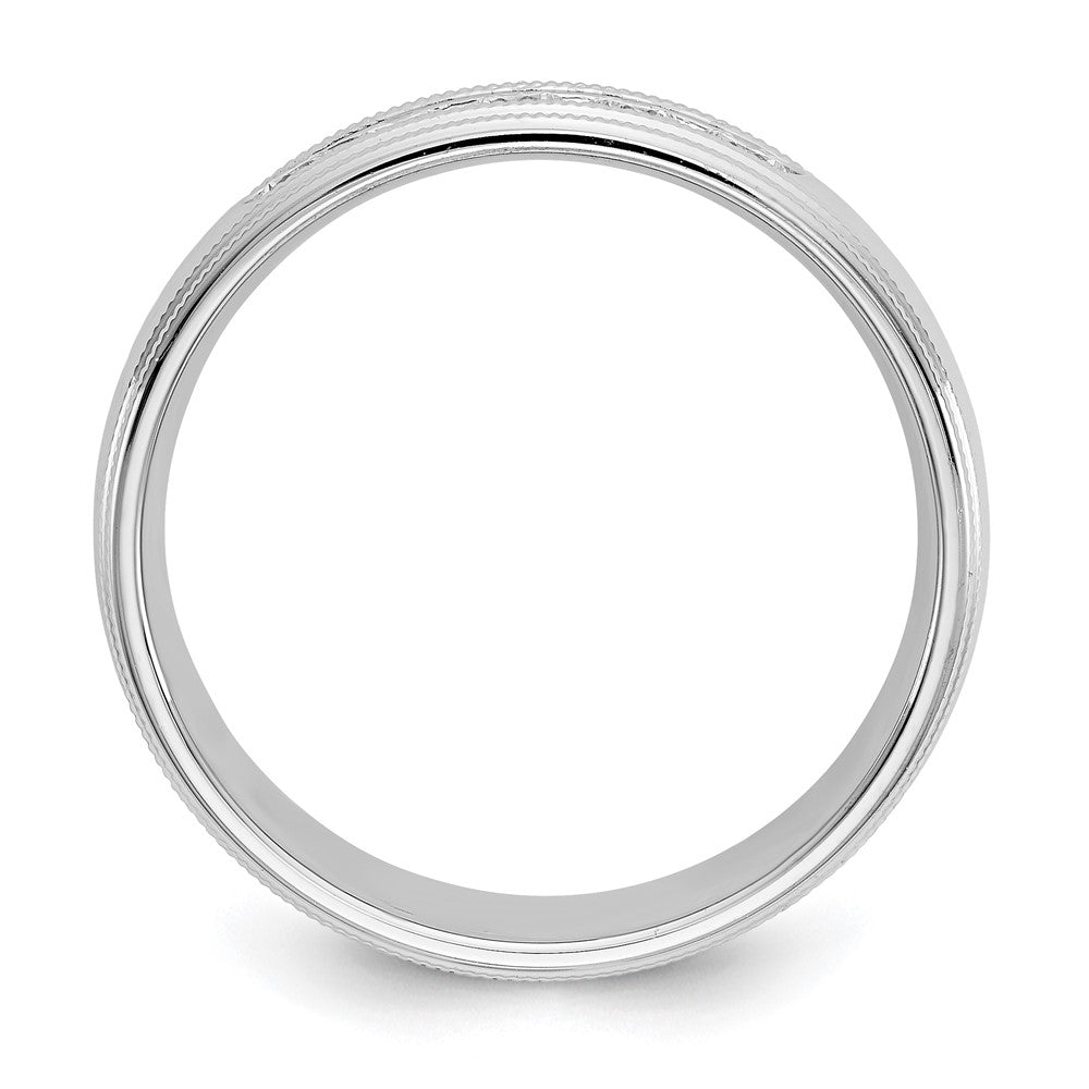 14K White Gold True Origin Men'S 1/2 Carat Lab Grown Diamond Vs D E F Polished Five Stone Double Miligrain Size 10.5 Band