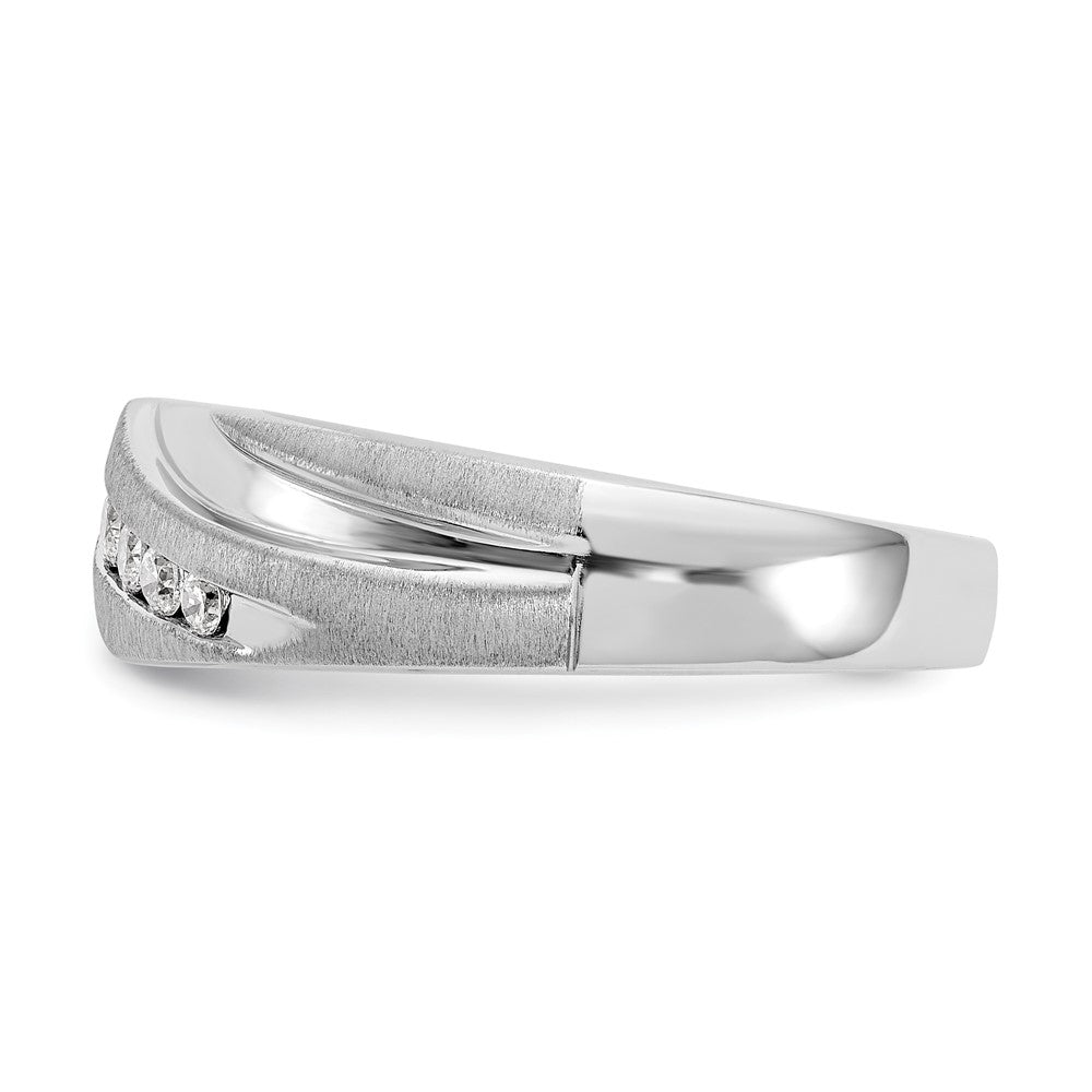 14K White Gold True Origin Men'S 1/4 Carat Lab Grown Diamond Vs D E F Brushed And Polished Band