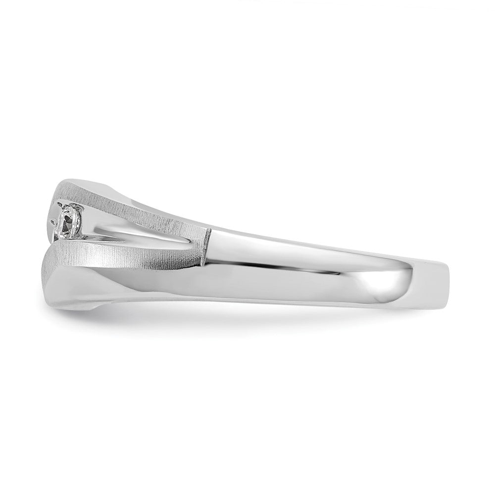 14K White Gold True Origin Men'S 1/5 Carat Lab Grown Diamond Vs D E F Brushed And Polished Band