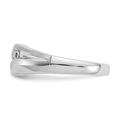 14K White Gold True Origin Men'S 1/5 Carat Lab Grown Diamond Vs D E F Brushed And Polished Band