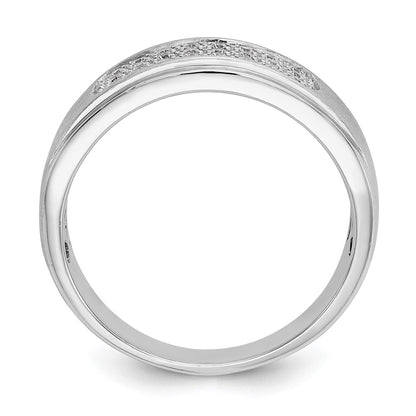 14K White Gold True Origin Men'S 1/4 Carat Lab Grown Diamond Vs/Si D E F Brushed And Polished Band