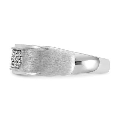14K White Gold True Origin Men'S 1/4 Carat Lab Grown Diamond Vs/Si D E F Brushed And Polished Band