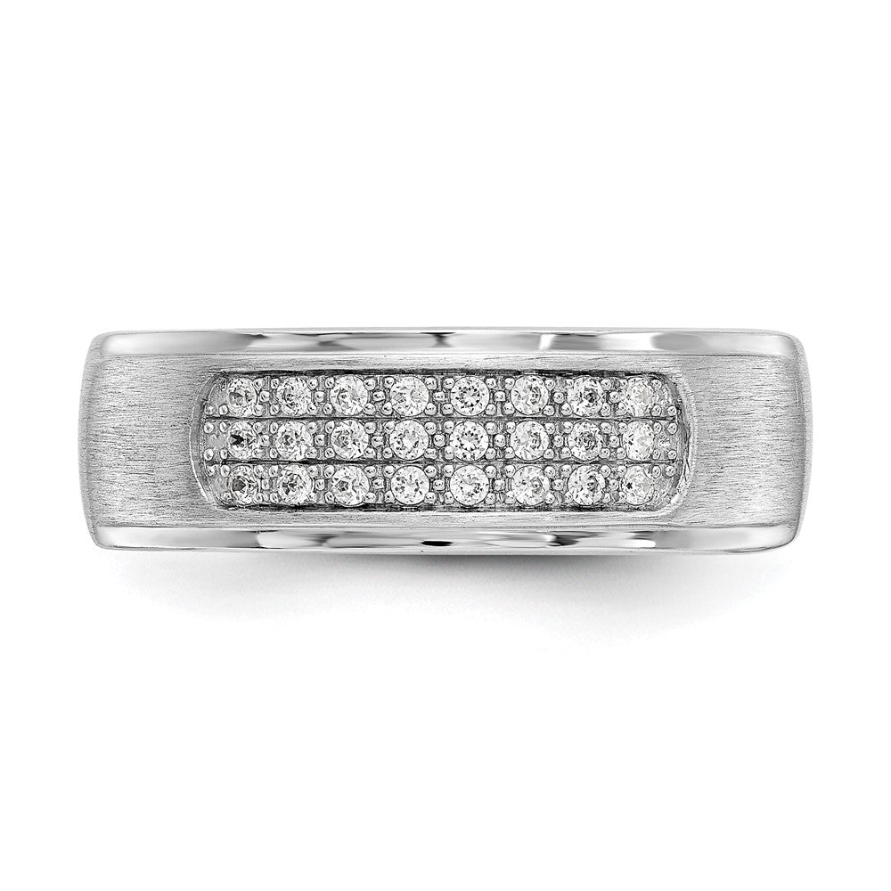 14K White Gold True Origin Men'S 1/4 Carat Lab Grown Diamond Vs/Si D E F Brushed And Polished Band