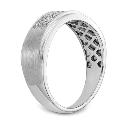 14K White Gold True Origin Men'S 1/4 Carat Lab Grown Diamond Vs/Si D E F Brushed And Polished Band