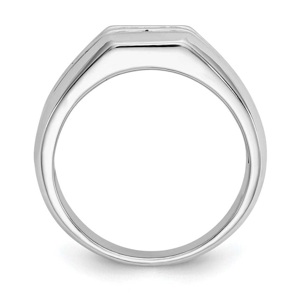 14K White Gold True Origin Men'S 1/2 Carat Lab Grown Diamond Vs D E F Double Channel Heirloom Band