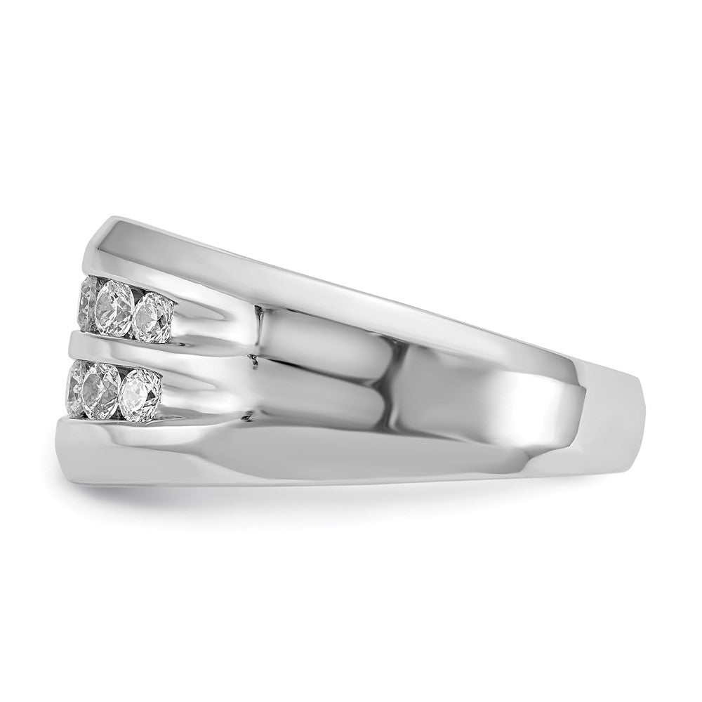 14K White Gold True Origin Men'S 1/2 Carat Lab Grown Diamond Vs D E F Double Channel Heirloom Band