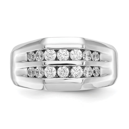 14K White Gold True Origin Men'S 1/2 Carat Lab Grown Diamond Vs D E F Double Channel Heirloom Band