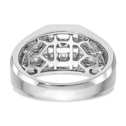 14K White Gold True Origin Men'S 1/2 Carat Lab Grown Diamond Vs D E F Double Channel Heirloom Band