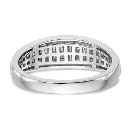 14K White Gold True Origin Men'S 3/8 Carat Lab Grown Diamond Vs/Si D E F Brushed And Polished Band