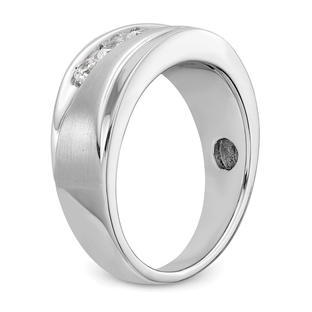 14K White Gold True Origin Men'S 1/2 Carat Lab Grown Diamond Vs/Si D E F Brushed And Polished Band