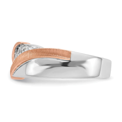 14K Two Tone True Origin Men'S 1/3 Carat Lab Grown Diamond Vs/Si D E F Brushed And Polished Band