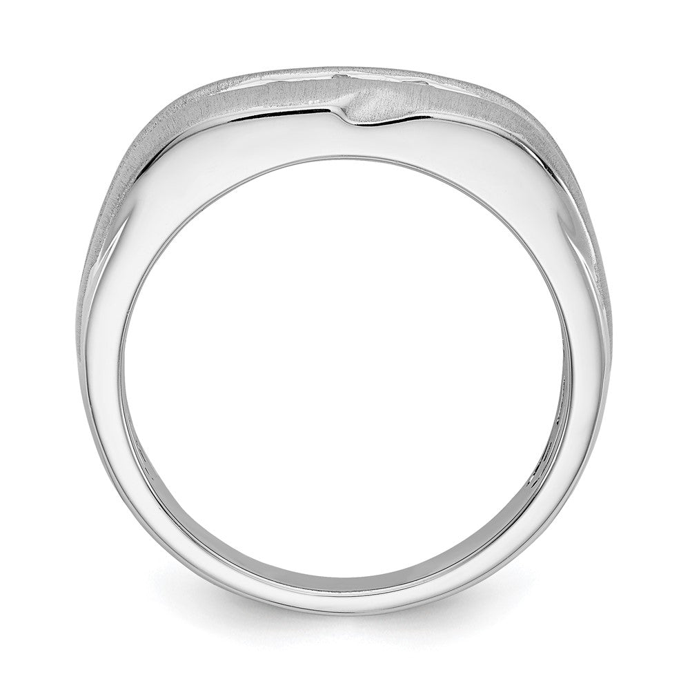 14K White Gold True Origin Men'S 1/3 Carat Lab Grown Diamond Vs/Si D E F Brushed And Polished Band