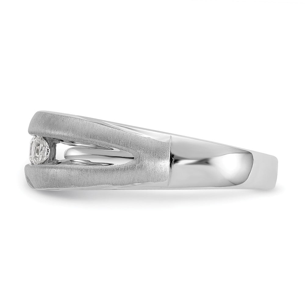 14K White Gold True Origin Men'S 1/3 Carat Lab Grown Diamond Vs/Si D E F Brushed And Polished Band