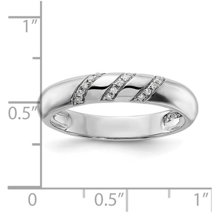 14K White Gold Lab Grown Diamond VS/SI+ G+ Trio Men's Band Ring