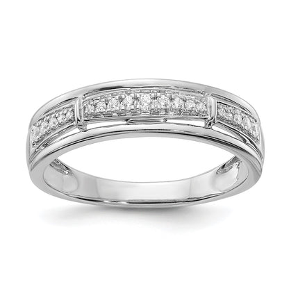 14K White Gold Lab Grown Diamond VS/SI+ G+ Trio Men's Band Ring