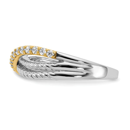 14K Two Tone Diamond Fancy Ring